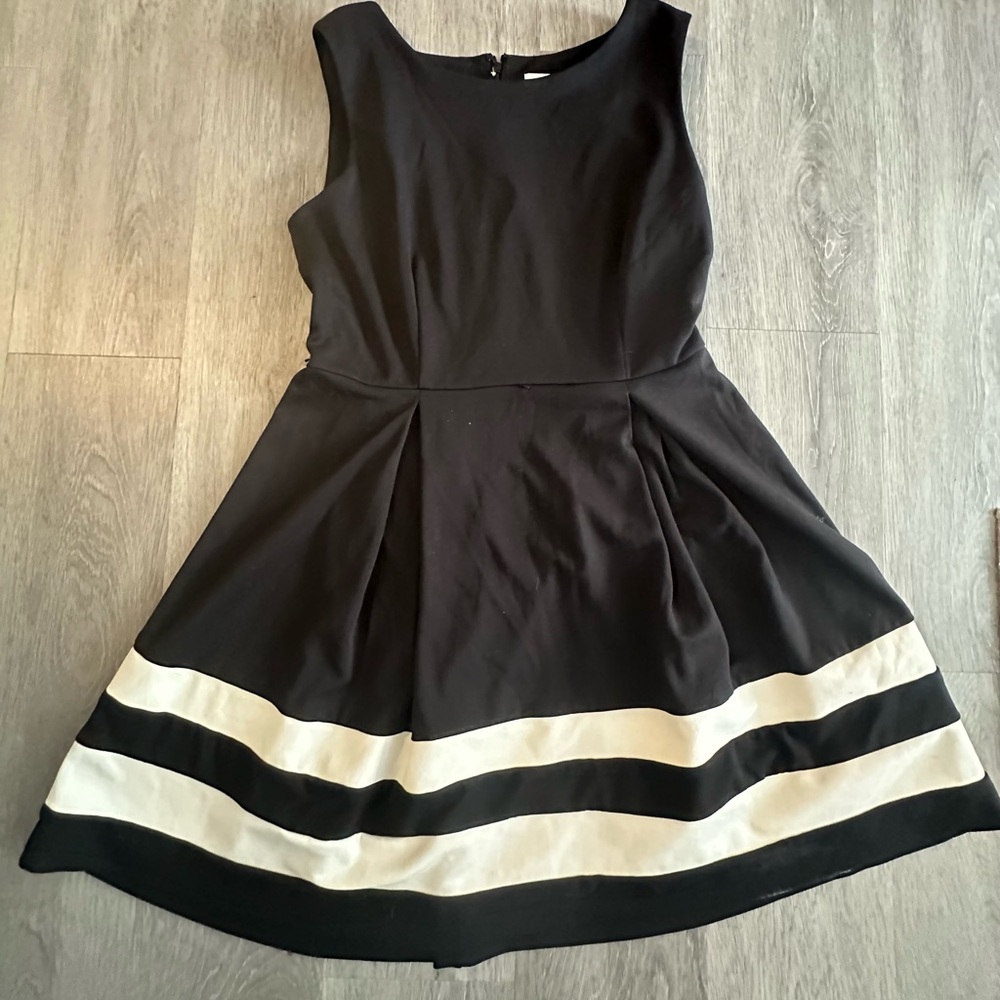 Elegant Black and White Sleeveless Dress